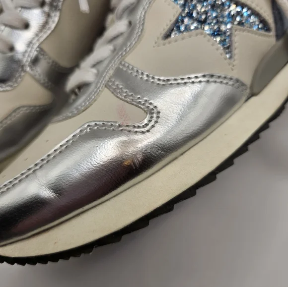 Vintage Havana, Silver and Blue Star Sneakers, Women's Size 6.5 - Picture 7 of 9